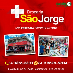 .DROGARIA E FARMÁCIA 24 HORAS SÃO JORGE EM RIO VERDE